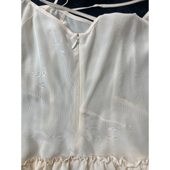 Yumi Kim Ivory Silk Ruffle Hem Cami Blouse Cream Size S - Picture 3 of 7